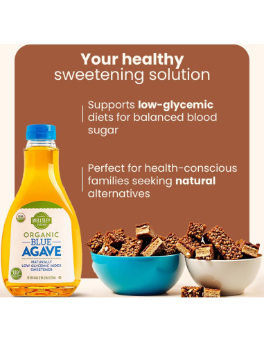 Jarabe de Agave Azul Orgánico Wellsley Farms 1240 g - Bajo Índice Glucémico