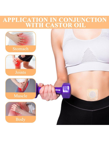 50 Parches de Aceite de Ricino Autoadhesivos 8x8cm CIATBYYJ