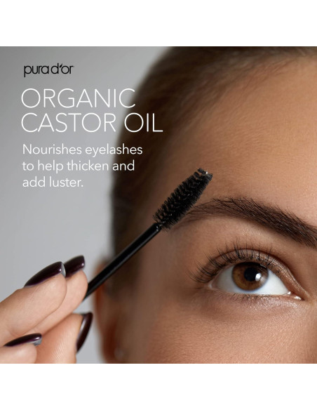 Aceite de Ricino Orgánico PURA D'OR 118 ml + 2 Brochas