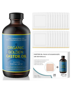 Aceite de Ricino Orgánico Hbaid 237ml + 20 Paquetes Algodón