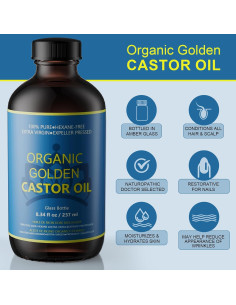 Aceite de Ricino Orgánico Hbaid 237ml + 20 Paquetes Algodón 2