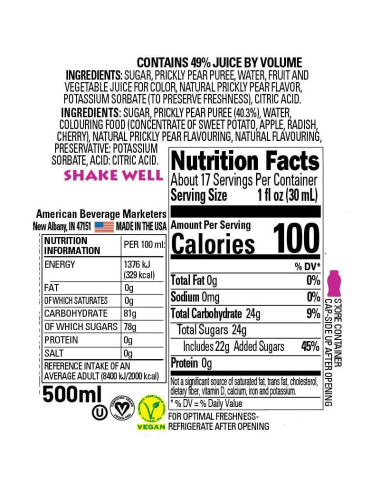 Jarabe Infundido de Pera Espinosa Reál - 3 Botellas de 500 ml