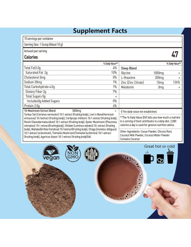 Cacao Caliente de Champiñones Suiyilary 15 Porciones Sin Azúcar