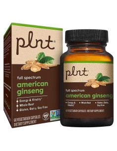 Ginseng Americano plnt - Raíz Completa 60 Cápsulas Veganas