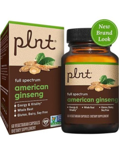 Ginseng Americano plnt - Raíz Completa 60 Cápsulas Veganas 2