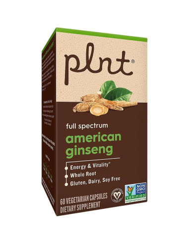 Ginseng Americano plnt - Raíz Completa 60 Cápsulas Veganas