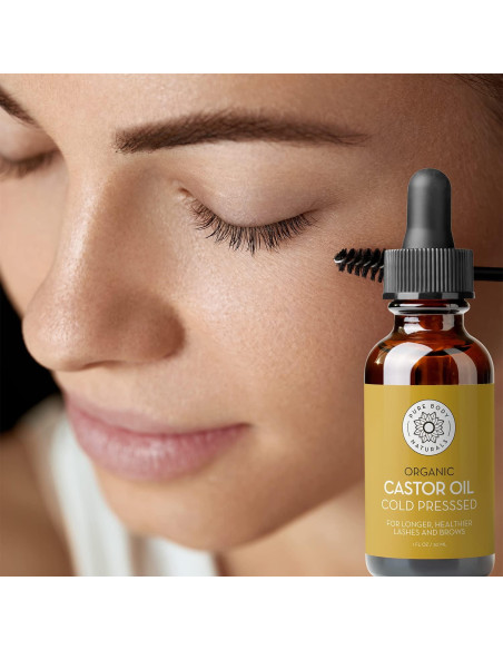 Aceite de Ricino Orgánico Pure Body Naturals 29.57 ml - Crecimiento Pestañas y Cejas