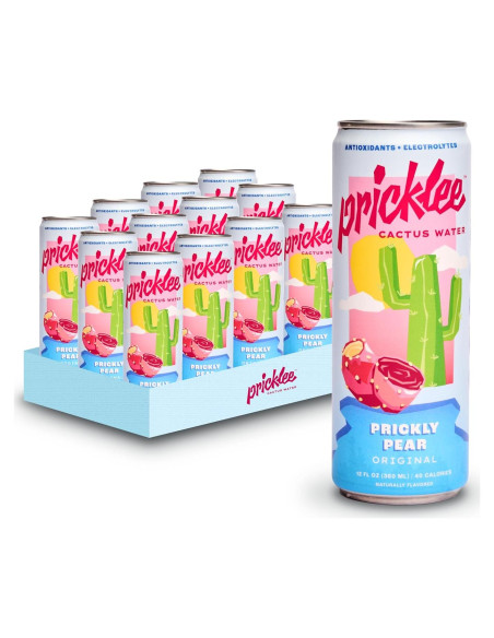 Agua de Cactus Higo Chumbo Pricklee - 144 Onzas - Natural