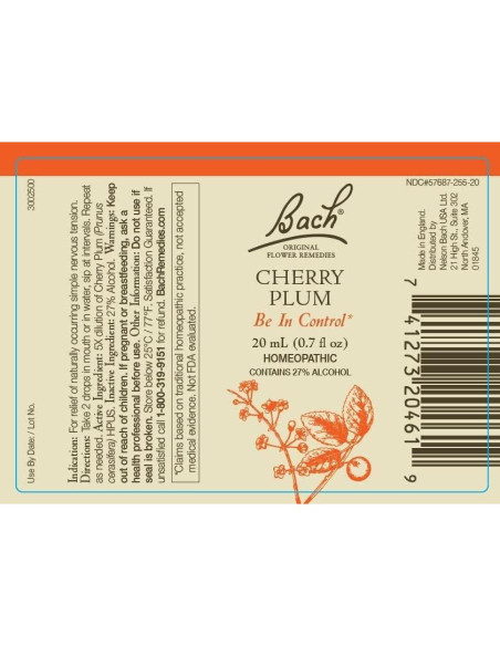 Remedios Florales Bach 2-Pack Vegano 20mL Impatiens Ciruela