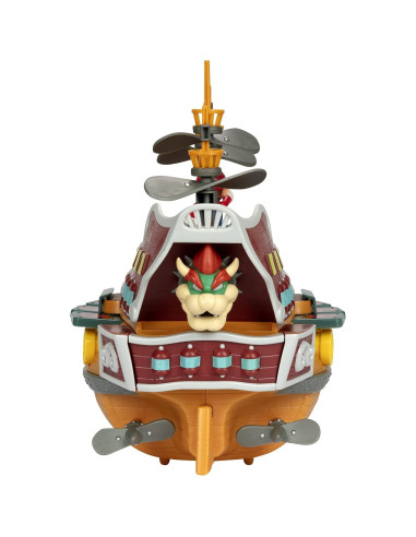 Barco Aéreo Deluxe Bowser Jakks con Figura de Mario 6.35 cm