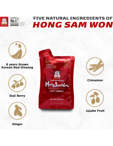 Bebida Energizante de Ginseng Rojo CheongKwanJang 60 Bolsitas