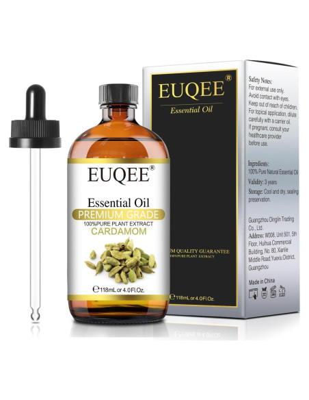 Aceite Esencial de Cardamomo 118 ml EUQEE - Botella con Gotero Aceite Esencial de Cardamomo 118 ml EUQEE - Botella con Gotero