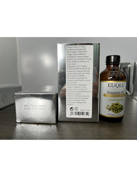 Aceite Esencial de Cardamomo 118 ml EUQEE - Botella con Gotero Aceite Esencial de Cardamomo 118 ml EUQEE - Botella con Gotero