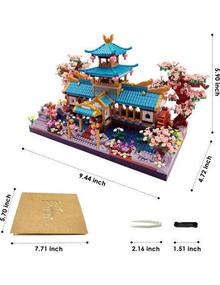 Juego de Bloques de Construcción Alizdd Jardín Chino 2350 Piezas