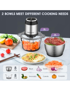 Procesador de Alimentos DEVINC AMJ-102 2 Tazones 8 Tazas 2