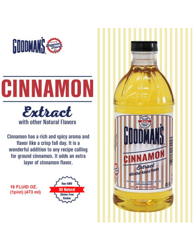Extracto de Canela Goodman 0.47L - Sin Gluten, Kosher, Bajo en Calorías