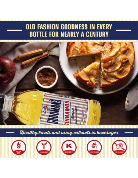 Extracto de Canela Goodman 0.47L - Sin Gluten, Kosher, Bajo en Calorías