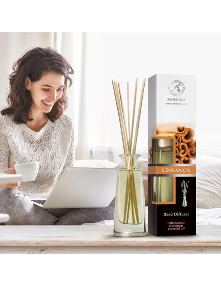 Difusor de caña de canela AROMATIKA 200ml - Ambientador aromático Difusor de caña de canela AROMATIKA 200ml - Ambientador aromático