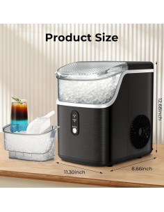 Fabricante de Hielo Nugget ZAFRO 15.88 kg Autolimpieza Negro 2