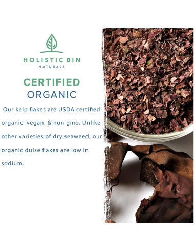 Copos de Alga Dulse Orgánica Holistic Bin 50g - Sazonador Umami
