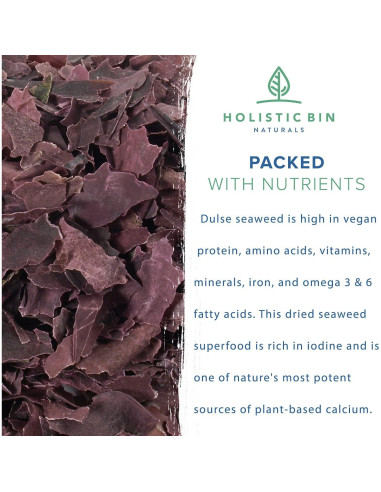 Copos de Alga Dulse Orgánica Holistic Bin 50g - Sazonador Umami
