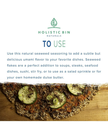 Copos de Alga Dulse Orgánica Holistic Bin 50g - Sazonador Umami