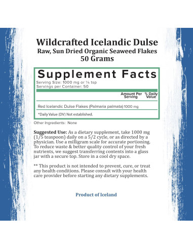 Copos de Alga Dulse Orgánica Holistic Bin 50g - Sazonador Umami