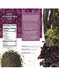 Mezcla Triple de Algas Marinas Vitaminsea 113.4 g - Dulse, Kelp y Lechuga de Mar 2