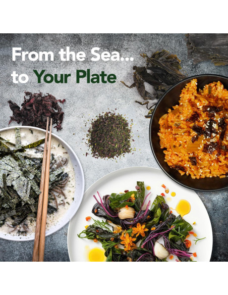 Mezcla Triple de Algas Marinas Vitaminsea 113.4 g - Dulse, Kelp y Lechuga de Mar