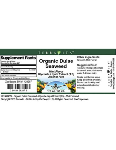 Alga Dulse Orgánica TerraVita - Glicerita Líquida Menta 59 ml