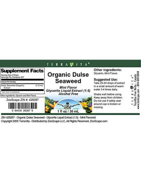 Alga Dulse Orgánica TerraVita - Glicerita Líquida Menta 59 ml