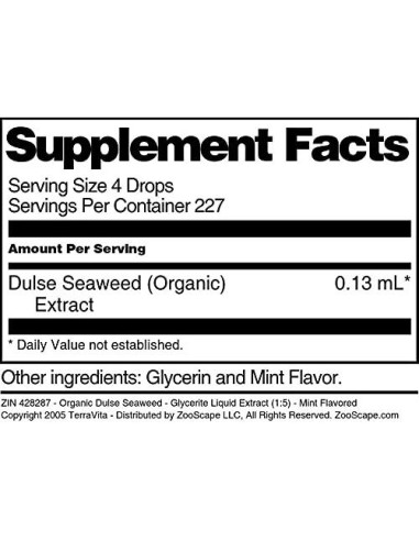 Alga Dulse Orgánica TerraVita - Glicerita Líquida Menta 59 ml