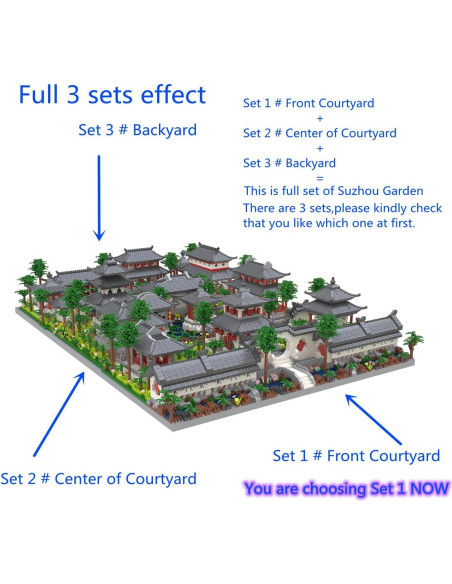 Micro Bloques Jardín Suzhou Kadablk 4222 PCS Adultos