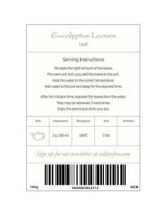 Hojas de Té Eucalipto Orgánico Sueltas 100g - Valley of Tea 2