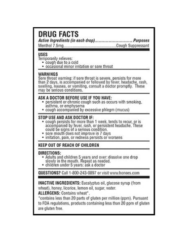 Caramelos para la Tos Honees con Miel y Limón - 40 Unidades