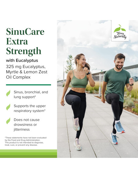 Terry Naturally SinuCare Extra Strength - Suplemento Eucalipto 30 Cápsulas