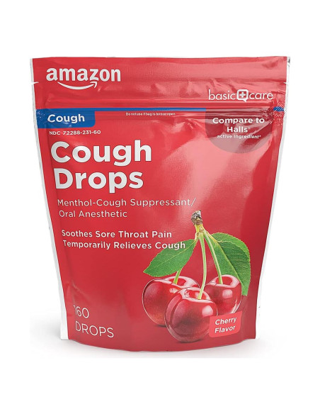 Caramelos para la Tos de Cereza Amazon Basic Care 160 unidades