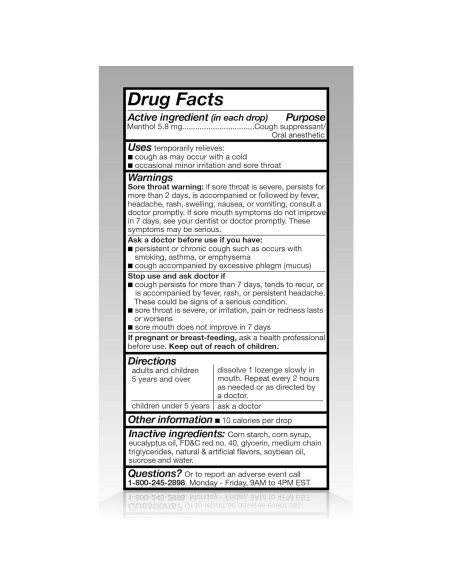 Caramelos para la Tos de Cereza Amazon Basic Care 160 unidades