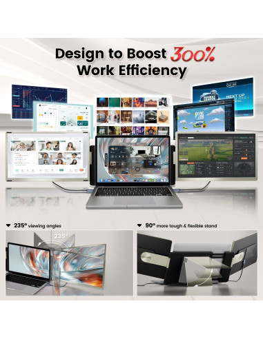 Extensor de Pantalla 15.6" KEFEYA FHD USB-C HDMI Rotación