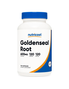 Raíz de Sello de Oro Nutricost 600mg 120 Cápsulas Vegetarianas