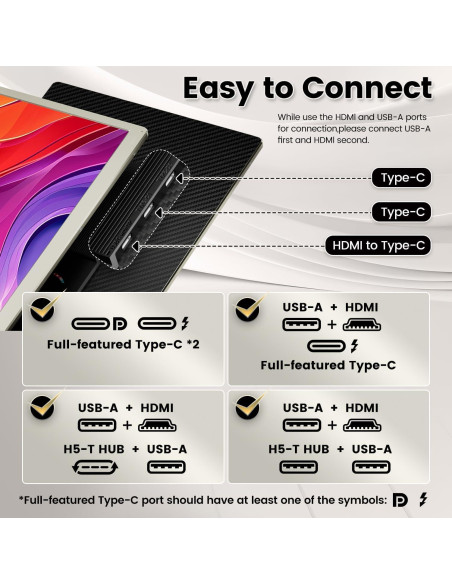 Extensor de Pantalla 15.6" KEFEYA FHD USB-C HDMI Rotación