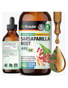 Tinctura de Sarsaparilla BioKrauter 118 ml - Vegana y Sin Alcohol