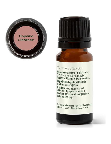 Oleoresina de Copaiba 10 mL Plant Therapy 100% Pura Grado Terapéutico