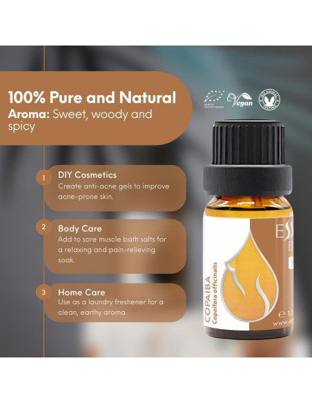 Aceite Esencial de Copaiba Orgánico Essences Bulgaria 10ml Puro