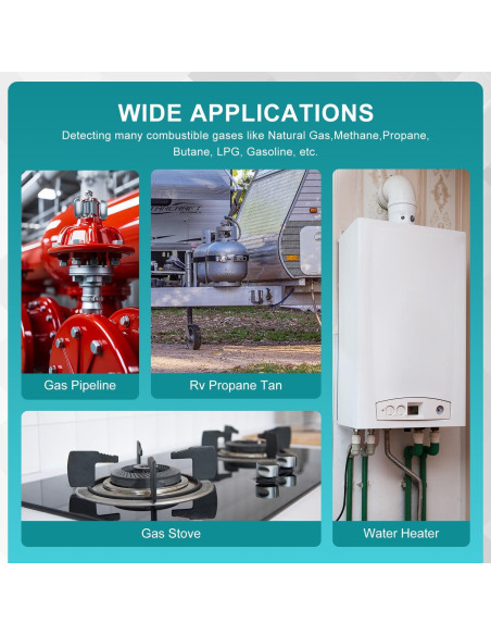 Detector de Fugas de Gas Natural Kiprim GD01A con Alarma