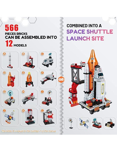 Juguete de Construcción Espacial Linxi 12-en-1 566 PCS