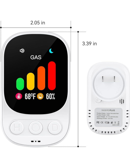 Detector de Fugas de Gas Natural INKBIRDPLUS HD05 85dB