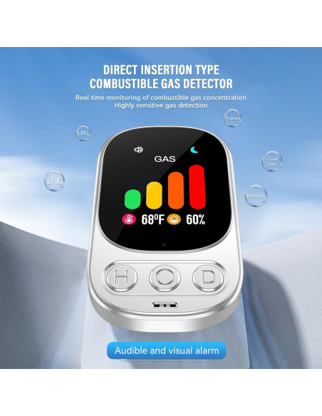 Detector de Fugas de Gas Natural INKBIRDPLUS HD05 85dB