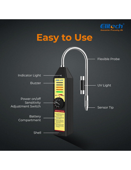 Detector de Fugas de Freón Elitech WJL-6000, Sensibilidad Ajustable