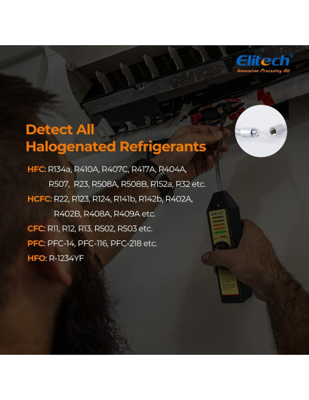 Detector de Fugas de Freón Elitech WJL-6000, Sensibilidad Ajustable